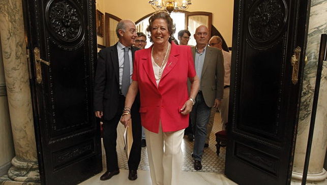 La exalcaldesa Rita Barberá en el Ayuntamiento de Valencia