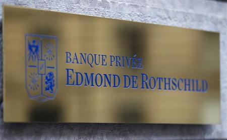 A logo of Banque Privee Edmond de Rothschild is seen on the bank building before a news conference for the group's 2010 results, in Geneva
